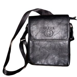 Fashion bag crossbody Black Leather Men's Bag
